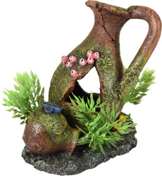 Flamingo akvarijní dekorace MOZA PITCHERS + rostlina 11 x 8 x 11 cm