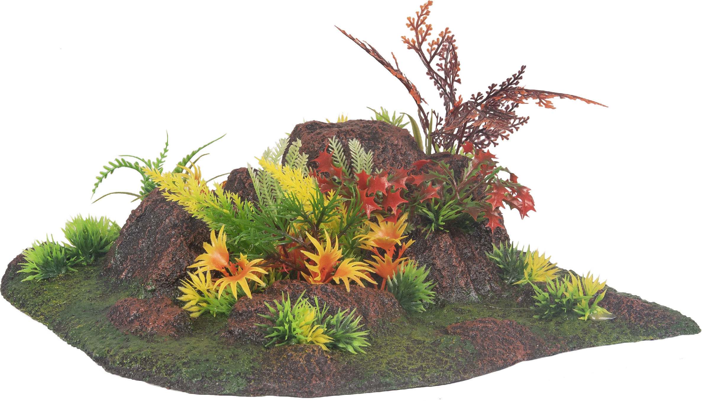 Flamingo akvarijní dekorace RADHA ROCK + rostlina ANGLE 27,5 x 27,5 x 10 cm