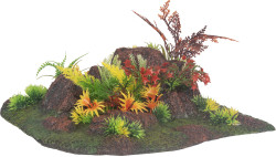 Flamingo akvarijní dekorace RADHA ROCK + rostlina ANGLE 27,5 x 27,5 x 10 cm