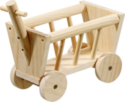 Flamingo doplněk pro hlodavce vozík NATURE WOOD MANGER HANDCART 20 cm