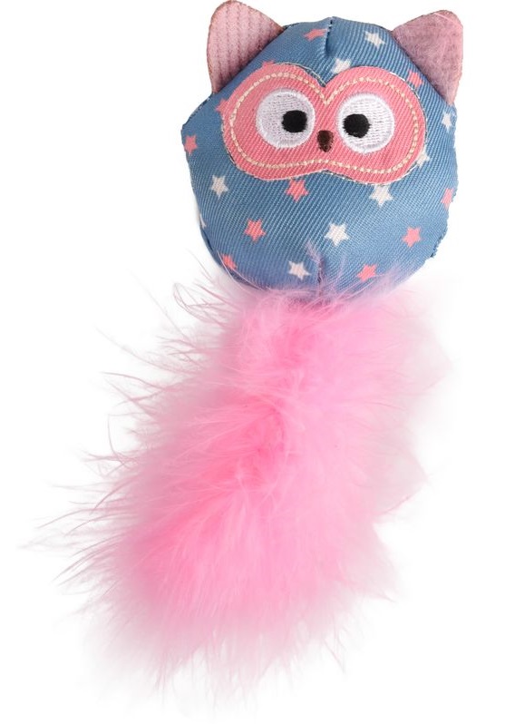 Flamingo hračka pro kočky sovička 14 cm