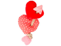 Flamingo hračka srdce s provazem