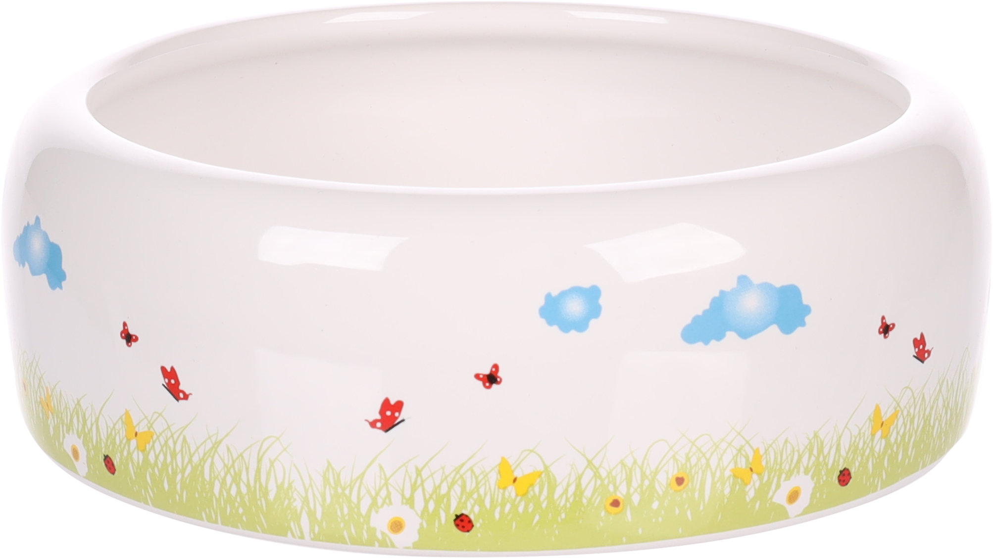 Flamingo miska pro hlodavce KIKI CERAMIC ROUND bílá L 16 x 16 x 5,5 cm 700 ml