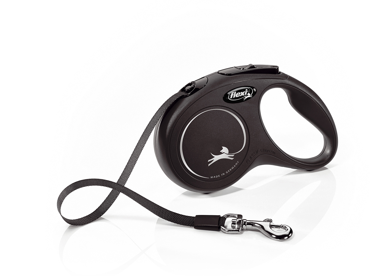 Flexi New Classic S -  pásek 5 m/15 kg černá