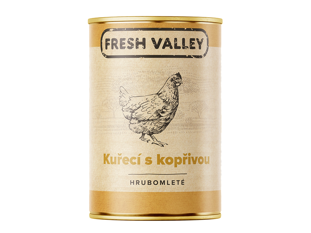 Fresh Valley konzerva kuře hrubomleté 400 g