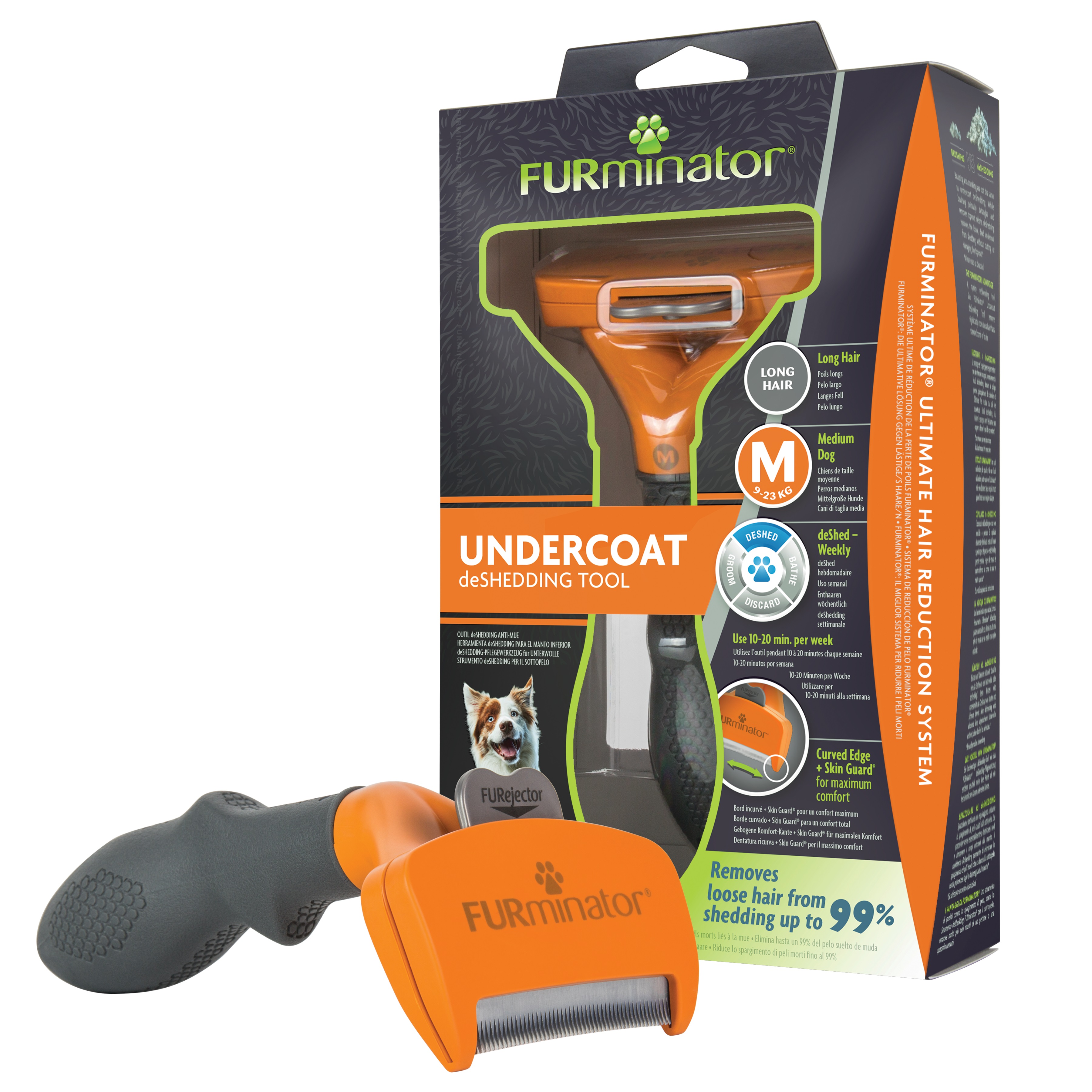 FURminator hrablo Dlouhá srst Medium