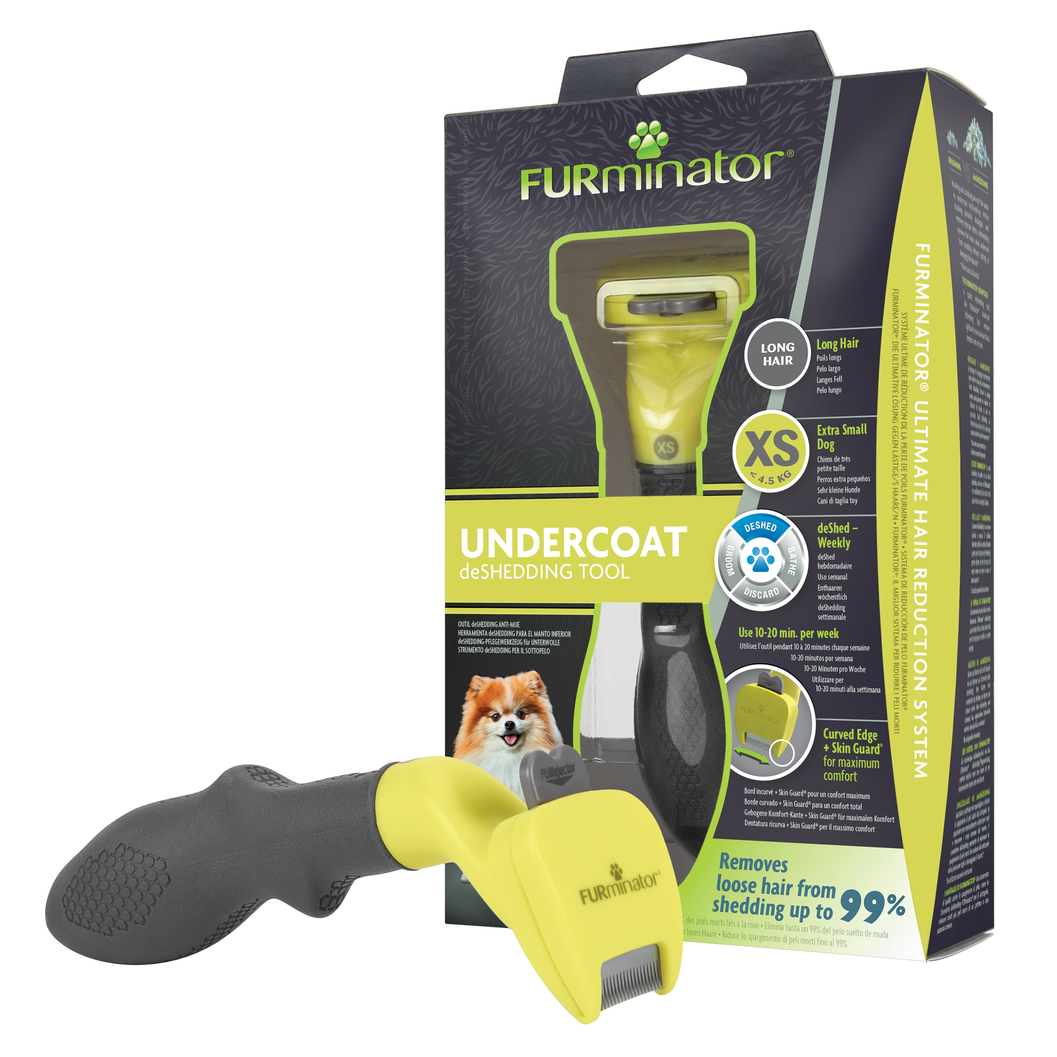 FURminator hrablo Dlouhá srst XS