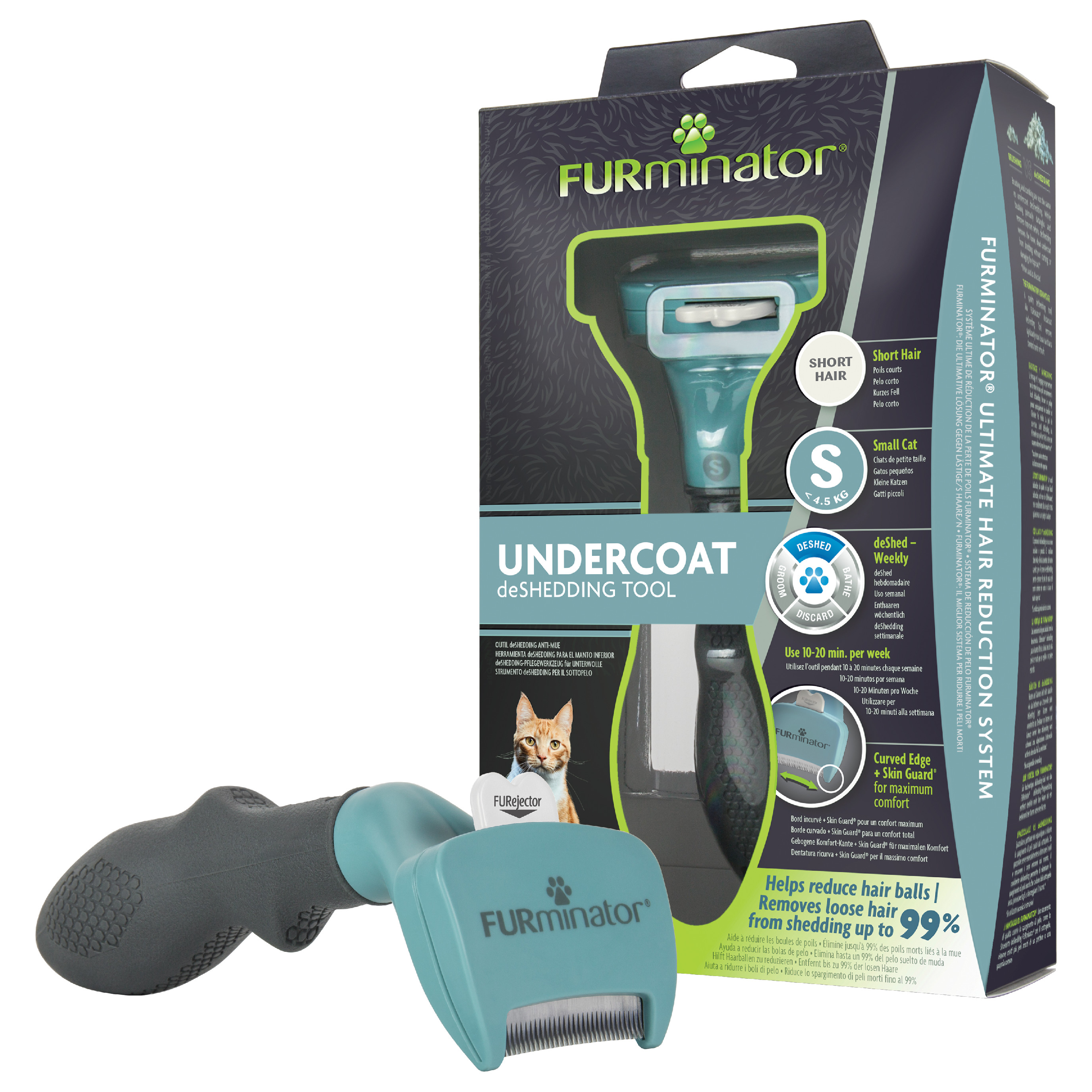 FURminator vyčesávací hrablo pro krátkosrsté kočky malých plemen