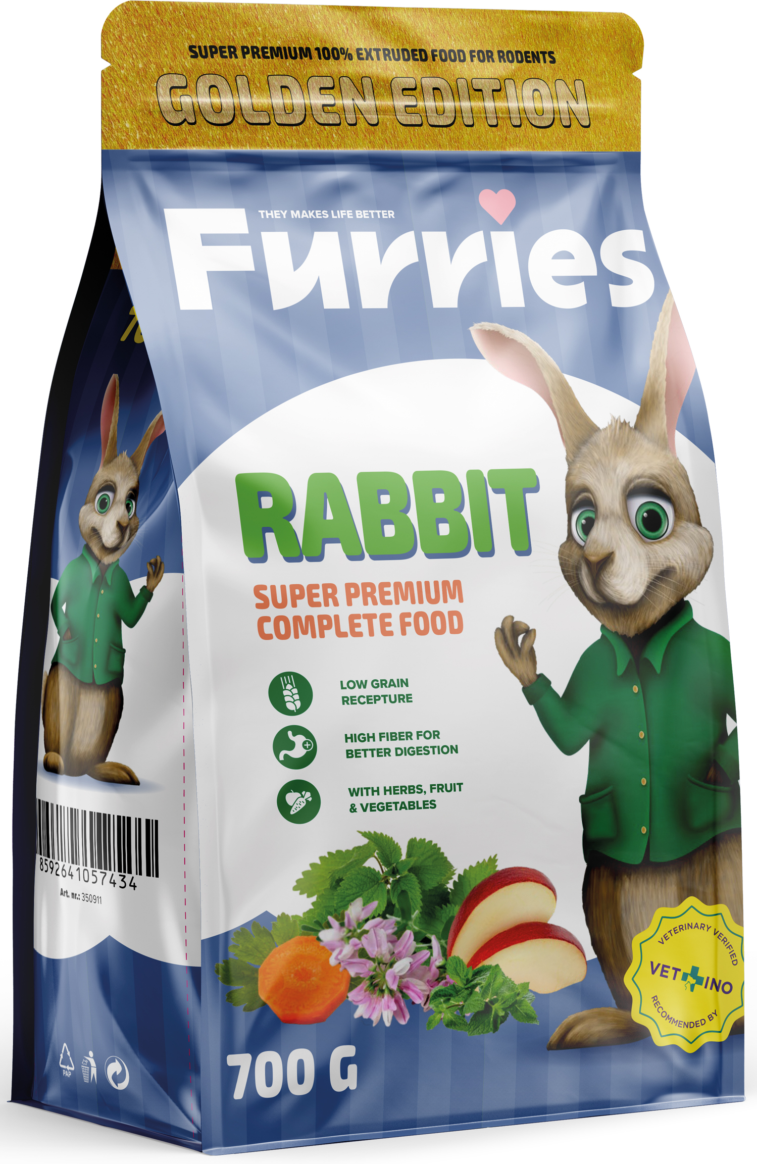 Furries Extrudované Granule Králík Adult 700 g
