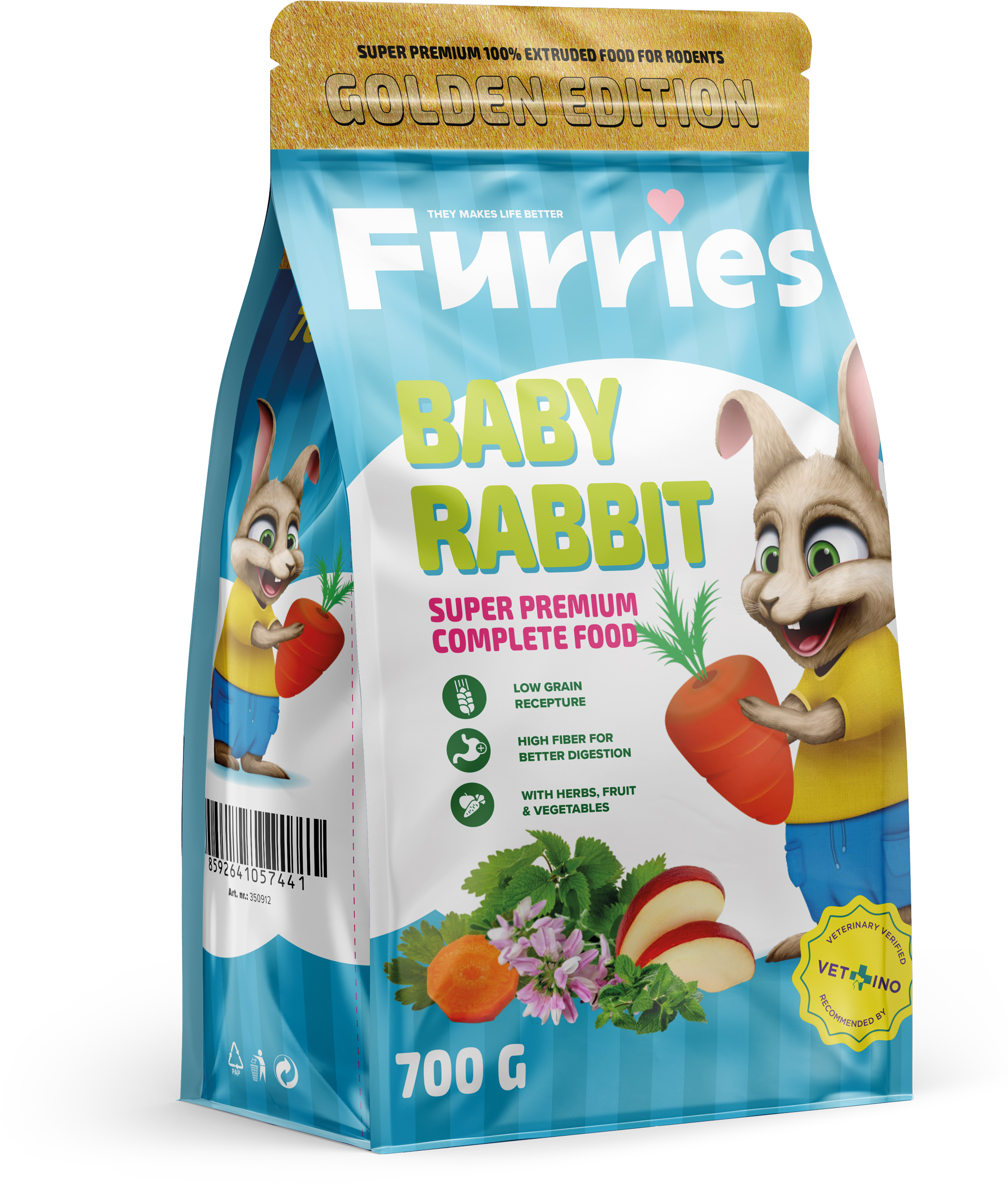 Furries Extrudované Granule Králík Junior 700g