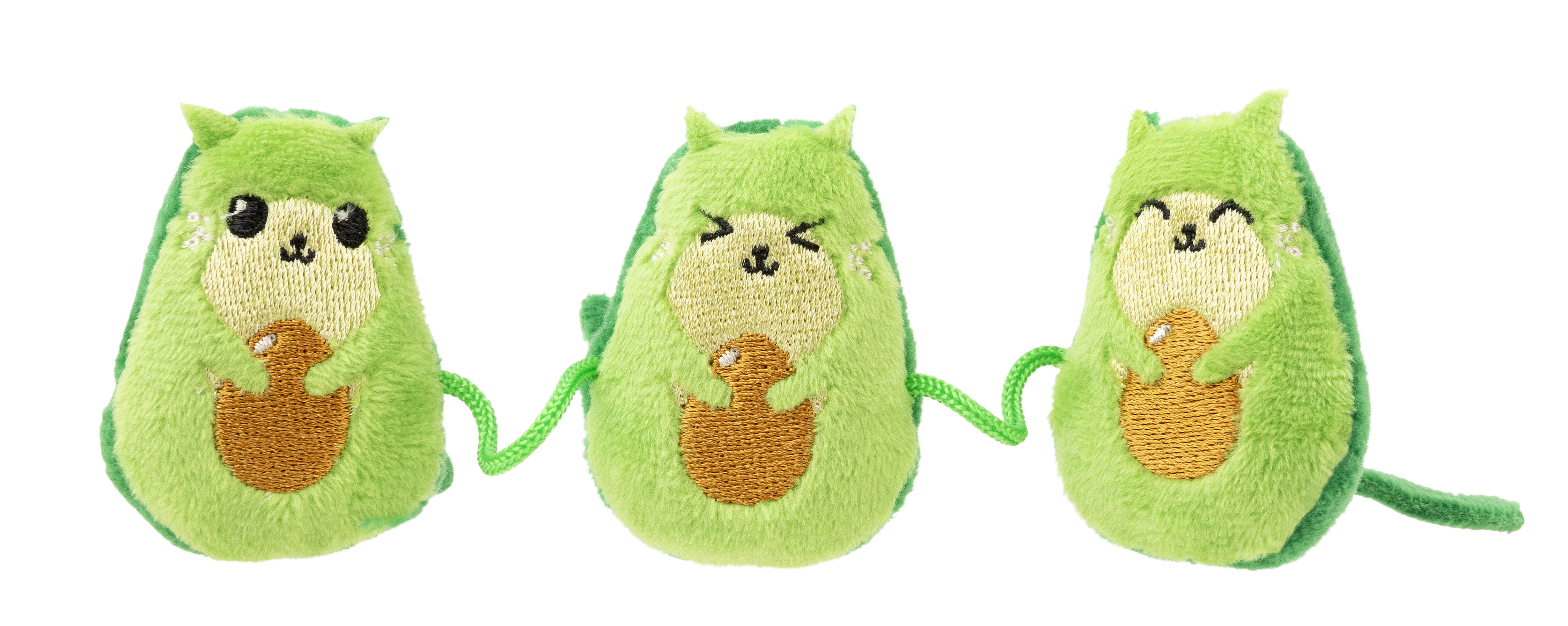 FuzzYard Cat plyšová hračka na provázku Avocatos catnip