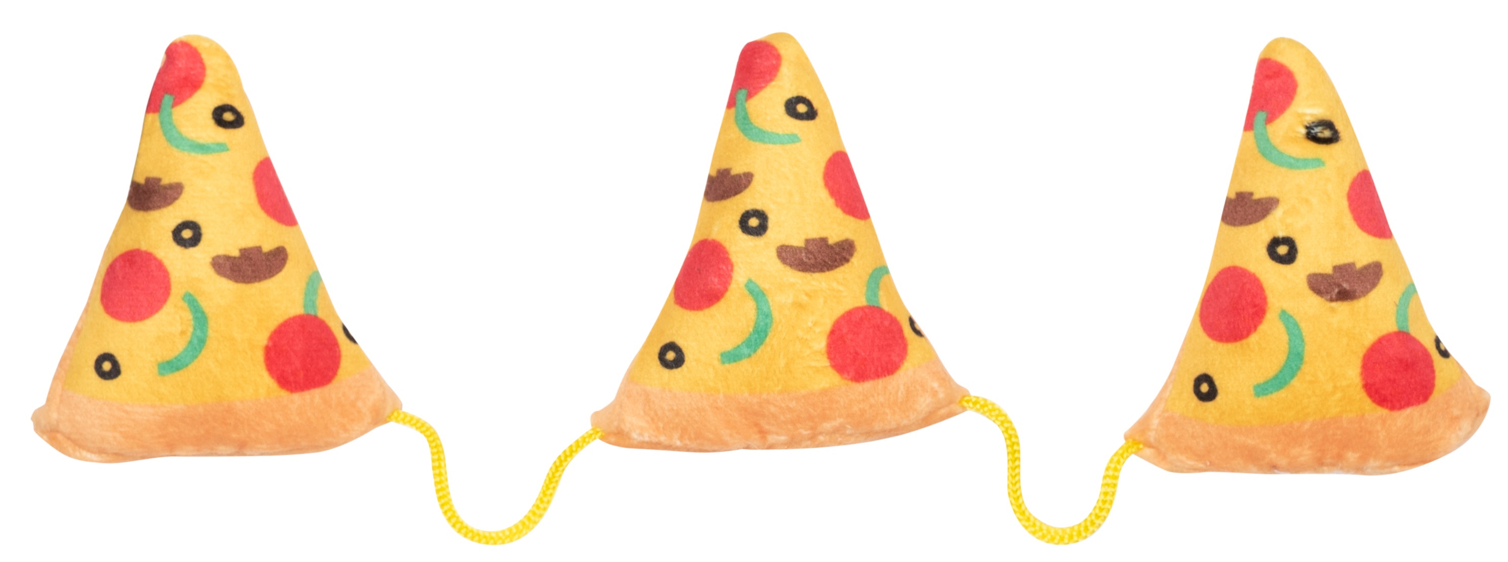 FuzzYard Cat plyšová hračka na provázku pizza s šantou kočičí
