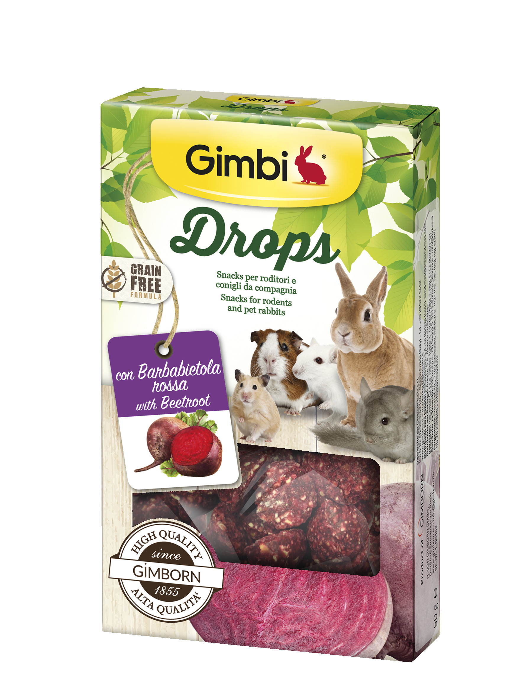 Gimborn Gimbi drops mix pro hlodavce s červenou řepou 50 g