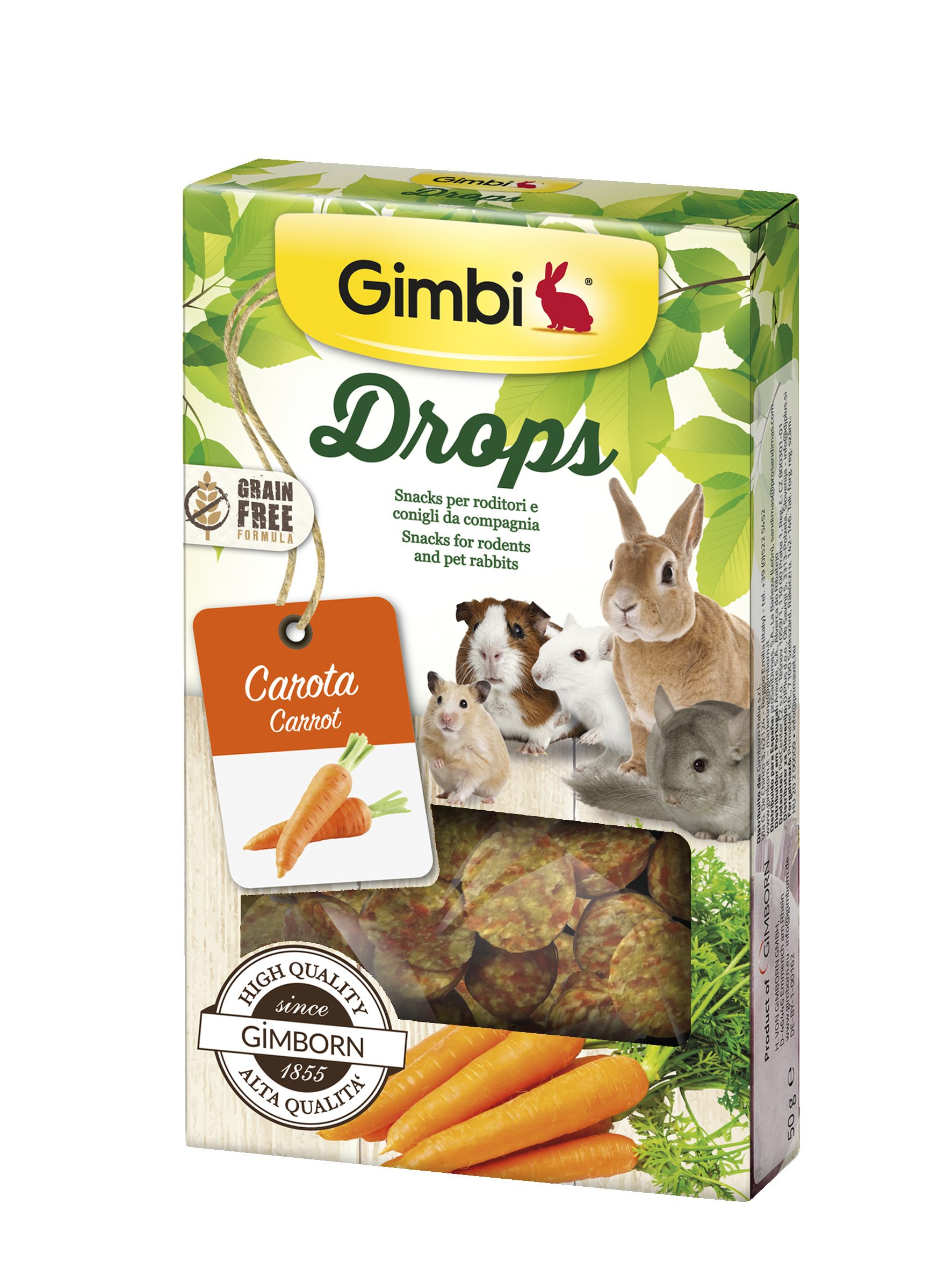 Gimborn I DROPS pro hlodavce s mrkví 50 g