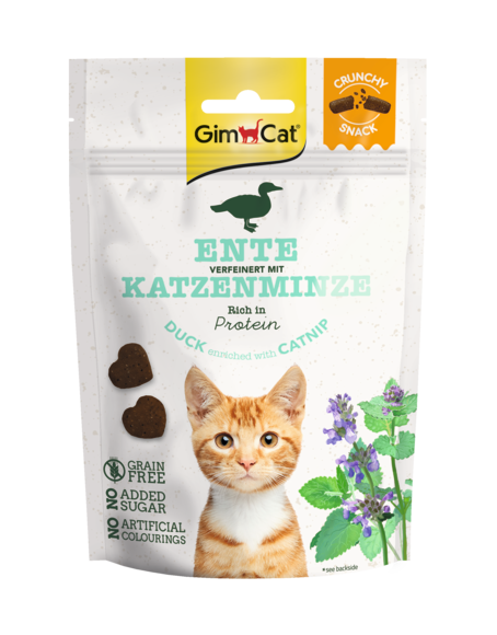Gimcat CrunchySnacks kachna s catnipem 50 g