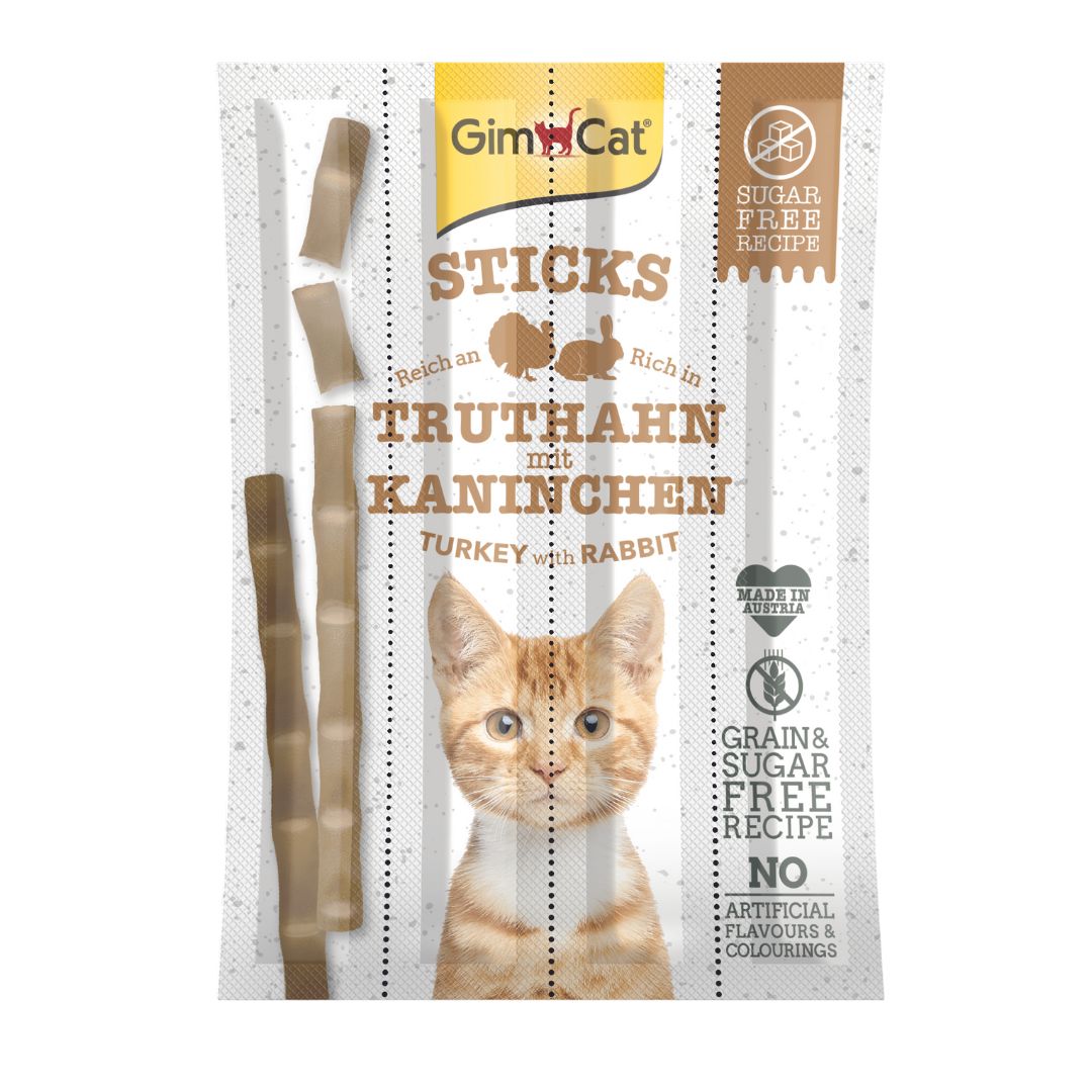 Gimcat STICKS krocan + králík 4ks