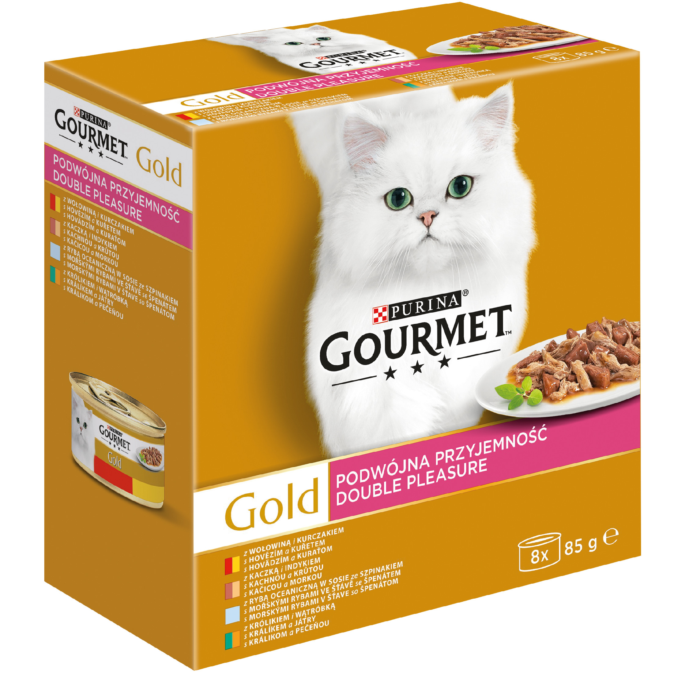 Gourmet Gold multipack (8 ks) - 7+1 zdarma - směs dušených a grilovaných masových kousků
