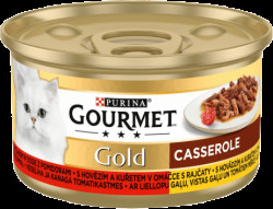 Gourmet Gold s hovězím a kuřetem v rajčatové omáčce 85g