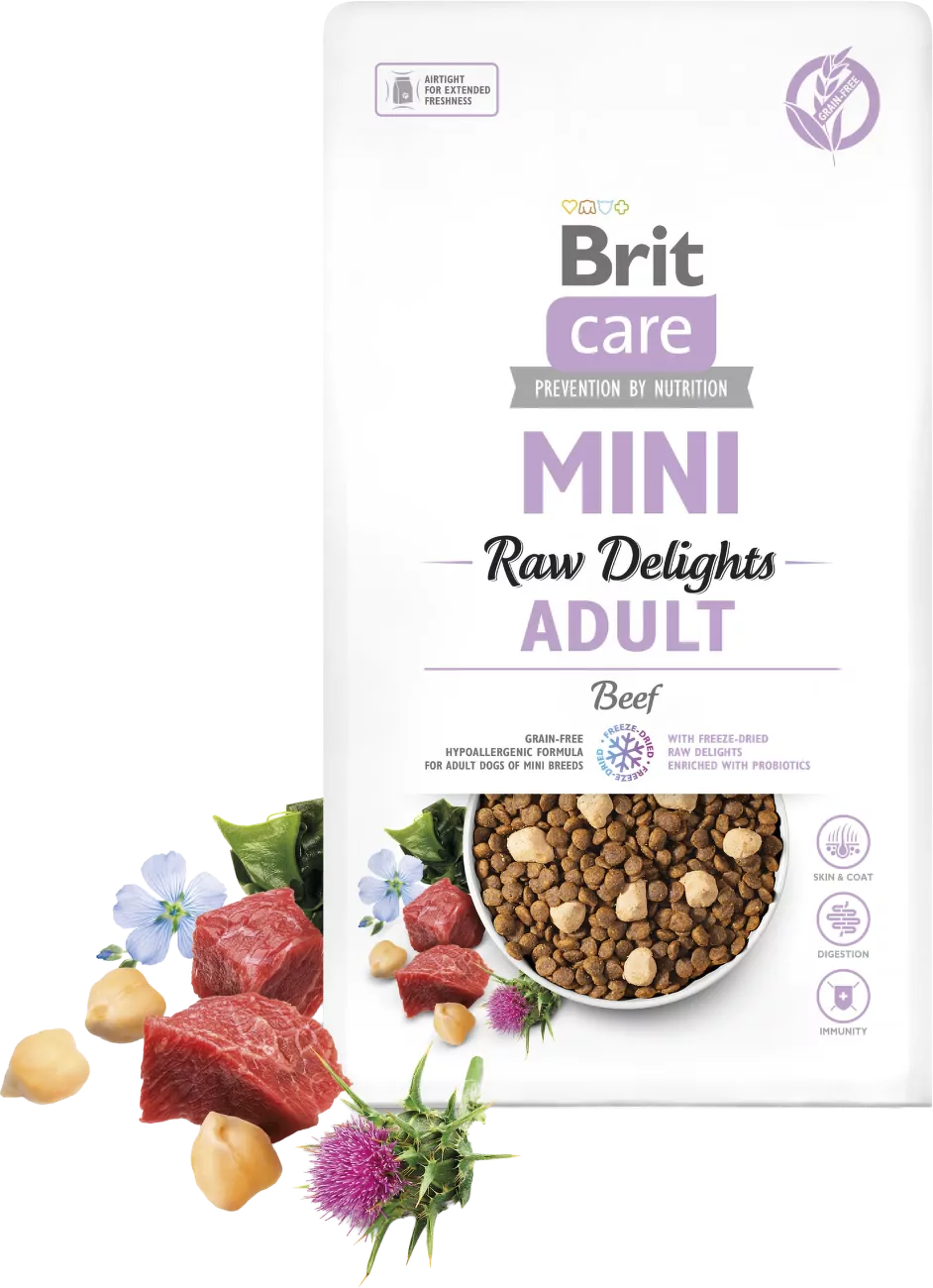 Granule Brit Care Mini FD Raw Delights Beef 2 kg