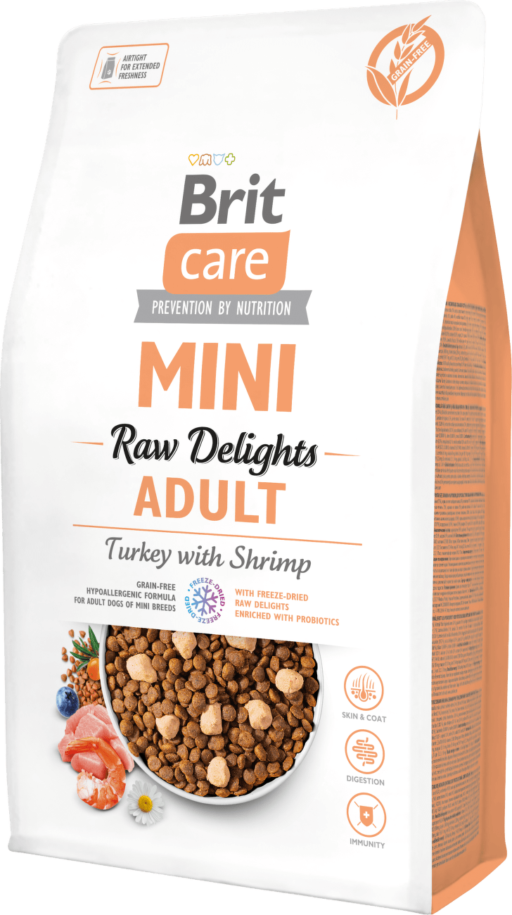 Granule Brit Care Mini FD Raw Delights krůta s krevetami 2 kg