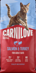 Granule CARNILOVE Active pro dospělé kočky losos a krůta 6 kg