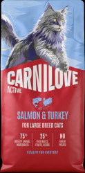 Granule CARNILOVE Active pro kočky velkých plemen losos a krůta 6 kg