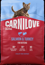 Granule CARNILOVE Active pro koťata losos a krůta 2 kg