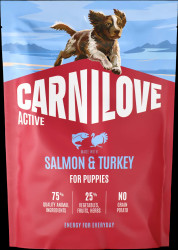 Granule CARNILOVE Active pro štěňata losos a krůta 1,5 kg