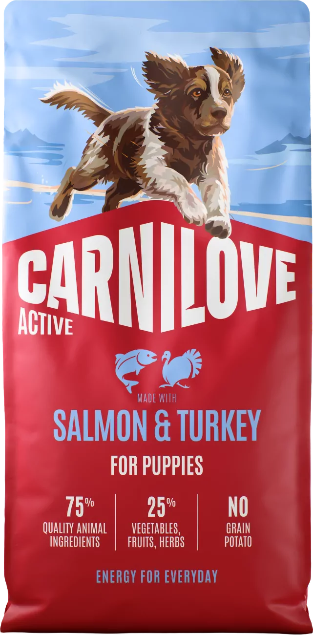 Granule CARNILOVE Active pro štěňata losos a krůta 12 kg
