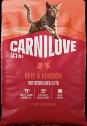 Granule CARNILOVE Active pro sterilizované kočky hovězí a zvěřina 2 kg
