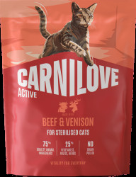 Granule CARNILOVE Active pro sterilizované kočky hovězí a zvěřina 400 g