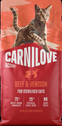 Granule CARNILOVE Active pro sterilizované kočky hovězí a zvěřina 6 kg