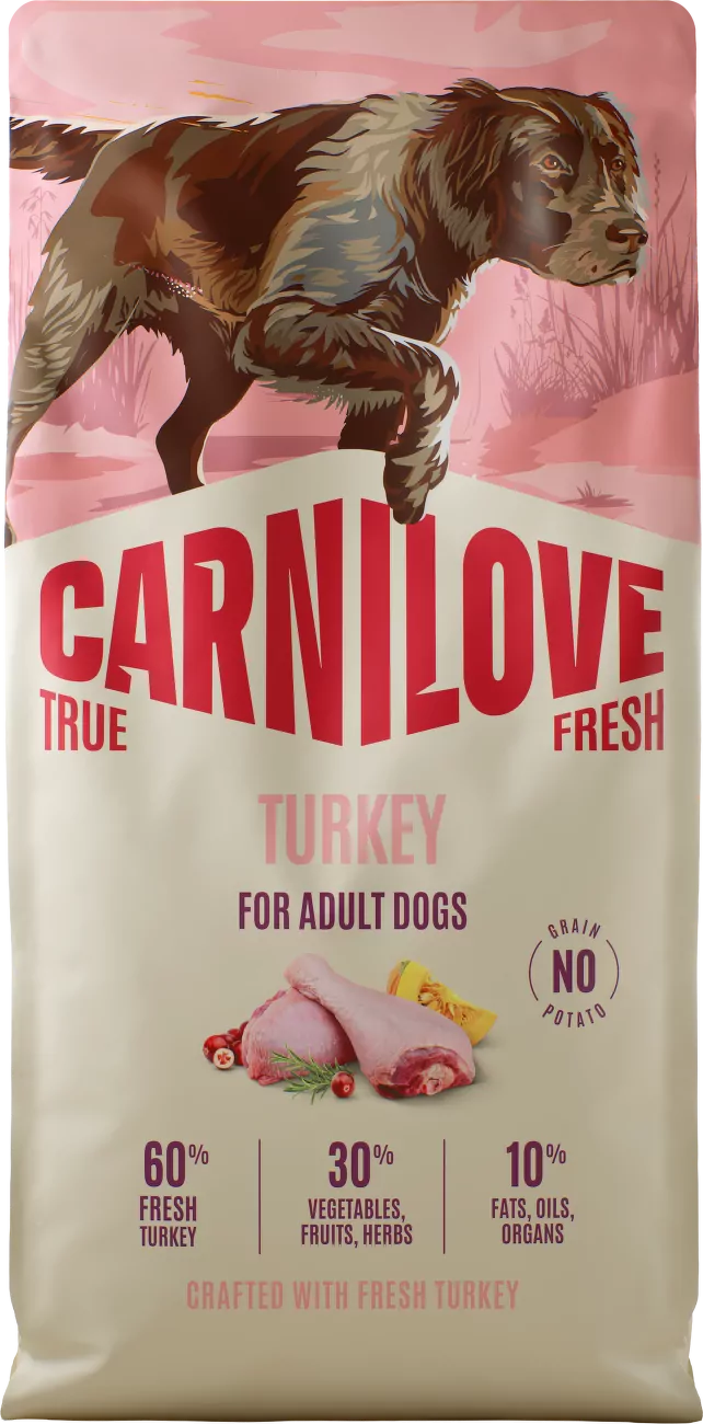 Granule CARNILOVE True Fresh pro dospělé psy krůta 12 kg