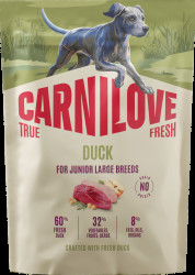 Granule CARNILOVE True Fresh pro mladé psy velkých plemen kachna 1,5 kg