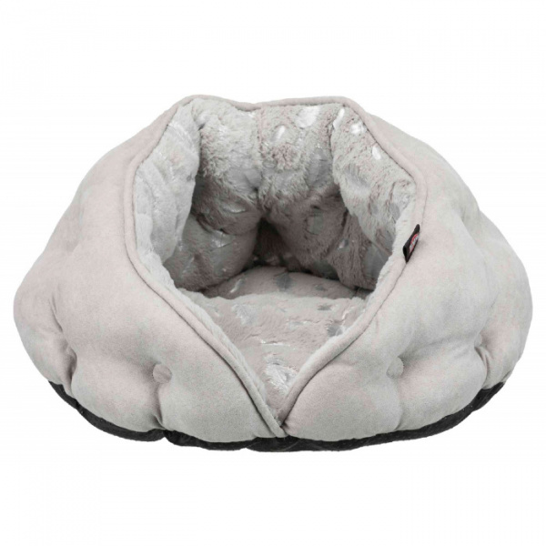 Guļvieta – TRIXIE Feather Cuddly Cave, Grey/Silver, 47 x 27 x 41 cm