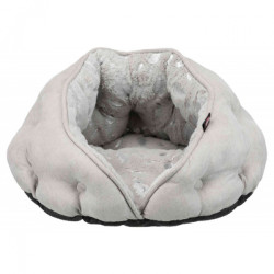 Guļvieta – TRIXIE Feather Cuddly Cave, Grey/Silver, 47 x 27 x 41 cm