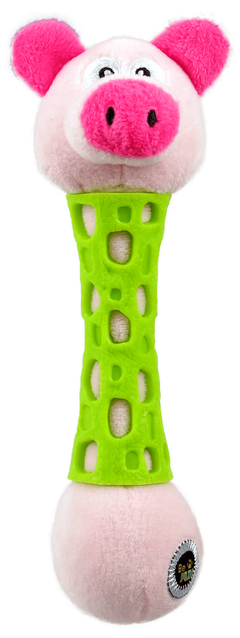 Hračka BeFun pro štěňata TPR+plyš prase 17cm