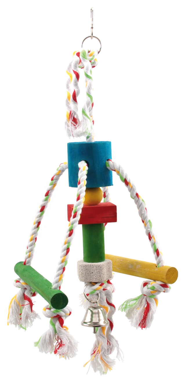 Hračka Bird Jewel Chobotnička závěsná dřevo - provaz 29 cm