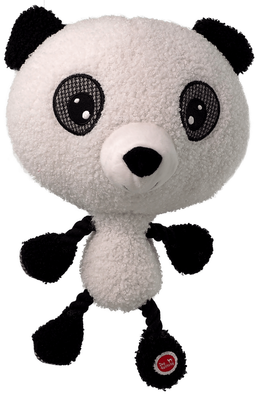 Hračka Dog Fantasy Big head panda plyšová pískací 30cm