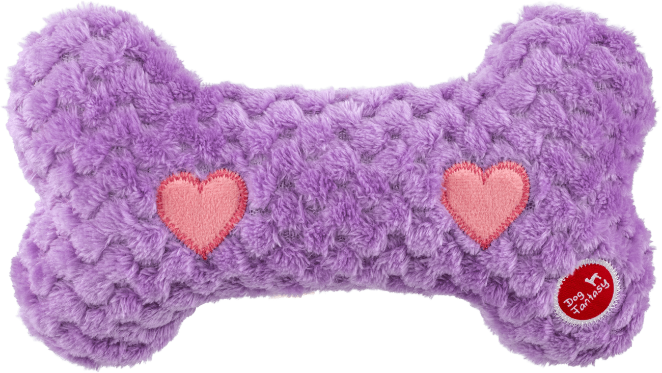 Hračka Dog Fantasy Cuddle kost nahřívací fialová 23 cm