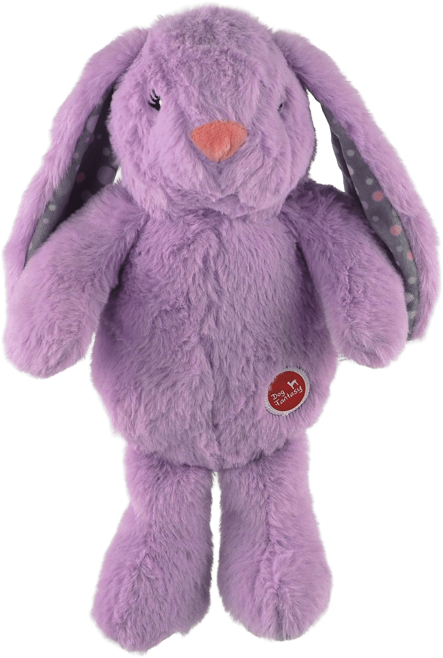 Hračka Dog Fantasy Cuddle zajíček s tlukoucím srdcem fialový 29 cm