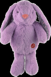 Hračka Dog Fantasy Cuddle zajíček s tlukoucím srdcem fialový 29 cm