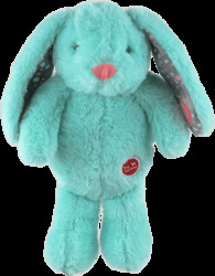 Hračka Dog Fantasy Cuddle zajíček s tlukoucím srdcem tyrkysový 29 cm