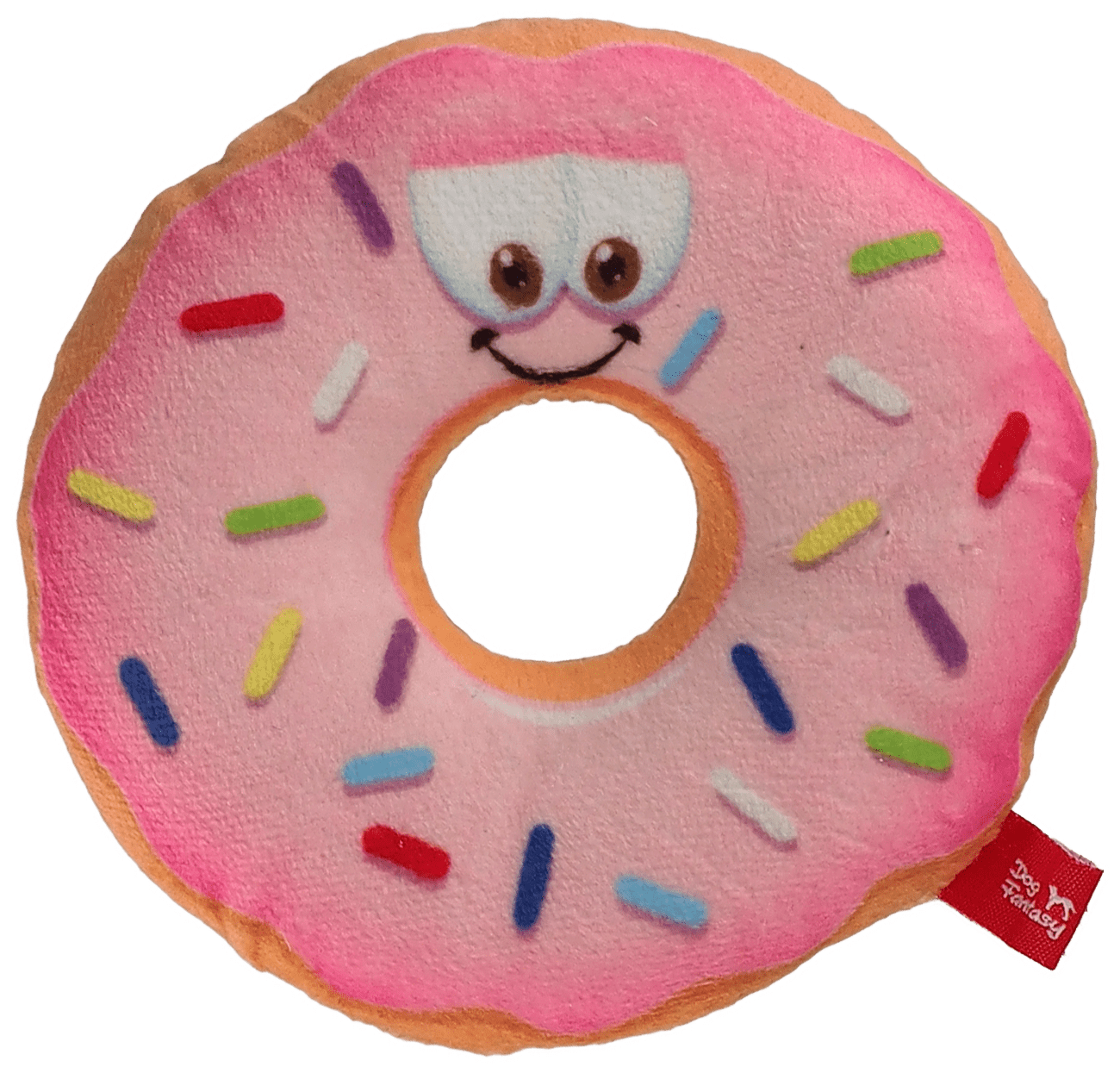 Hračka Dog Fantasy donut s obličejem růžový 12cm