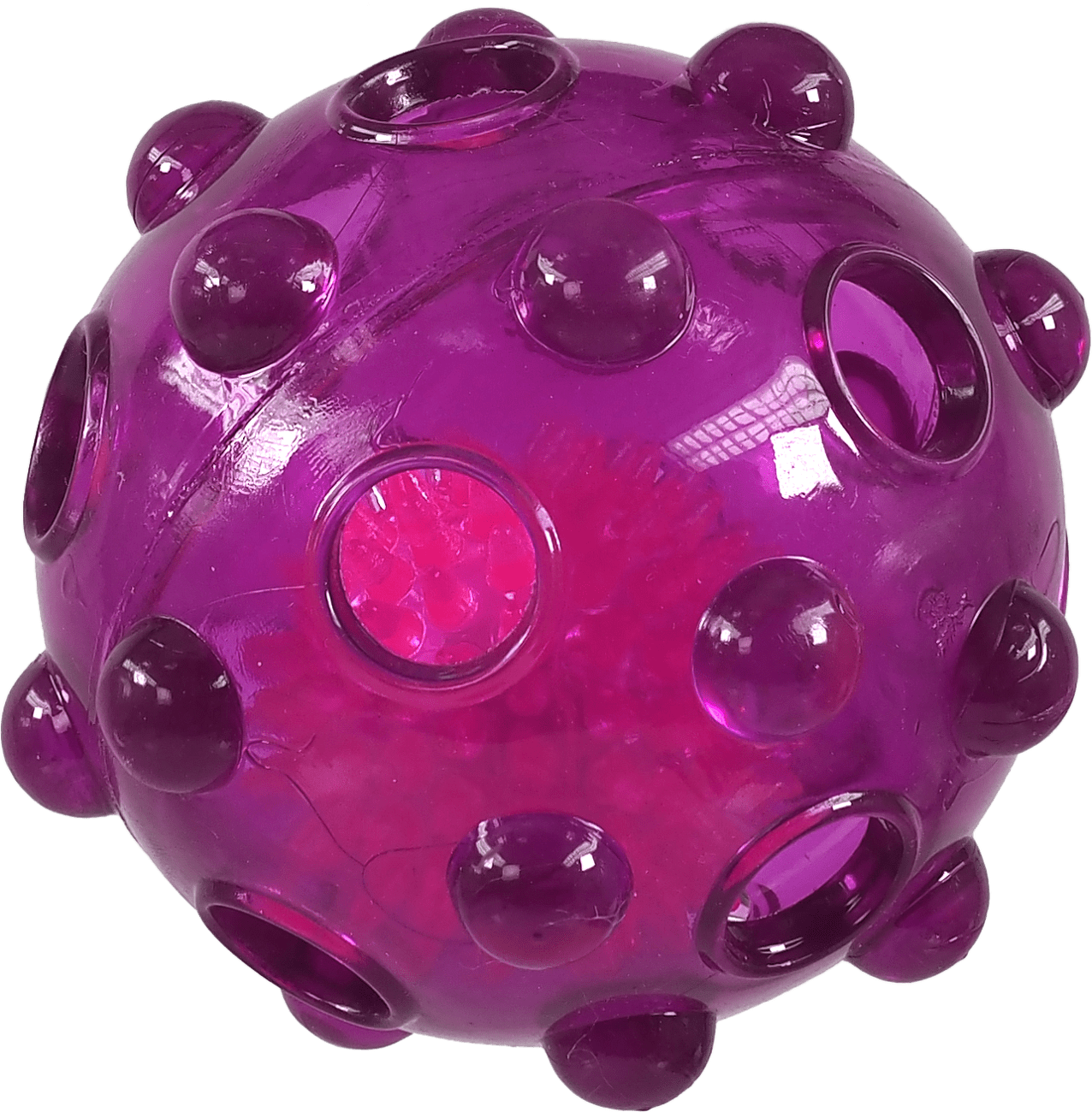 Hračka Dog Fantasy Glow míček z TPR gumy svítící fialový 8cm​