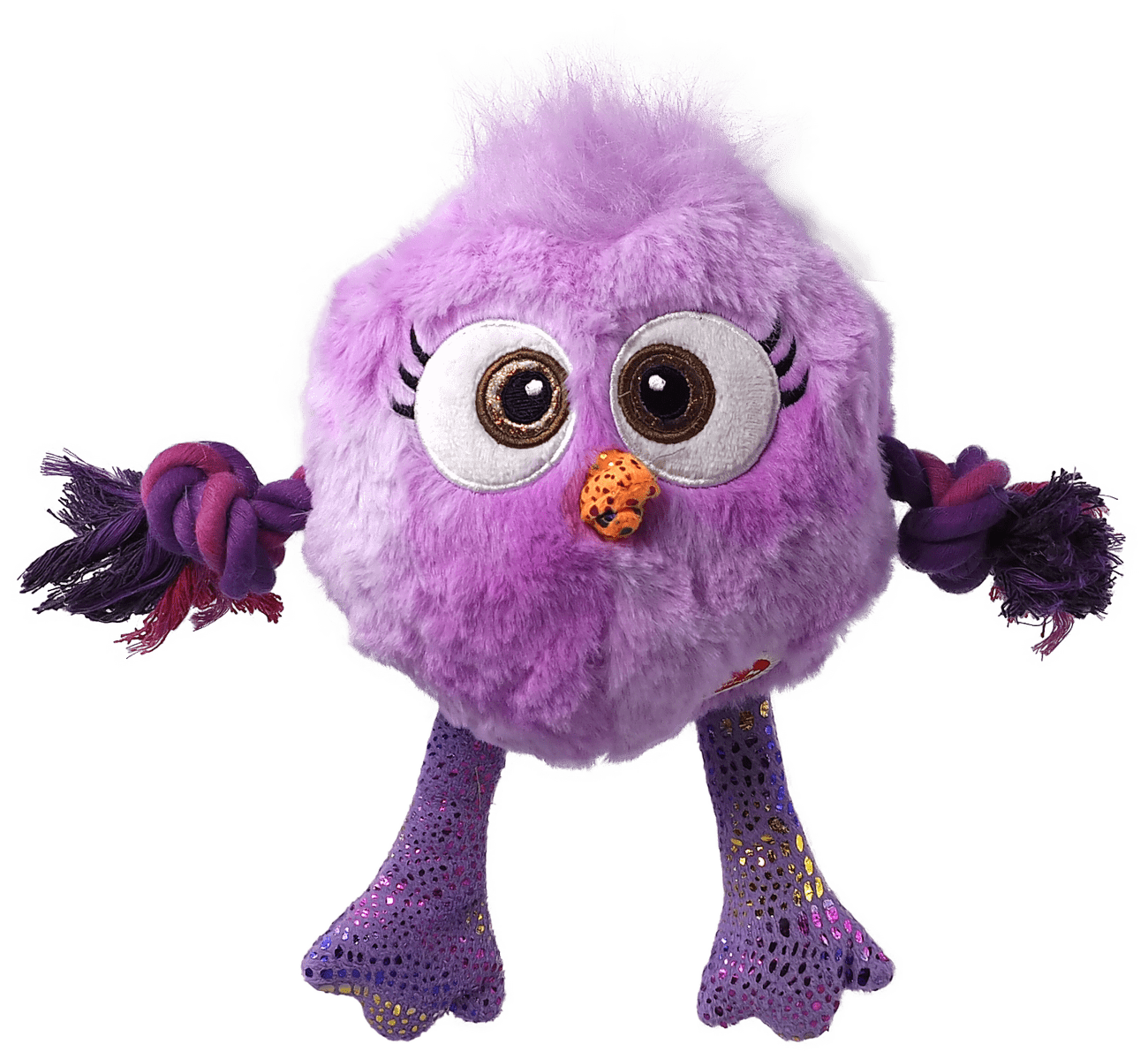 Hračka Dog Fantasy Monsters pískací kuře s provazy 15cm fialové