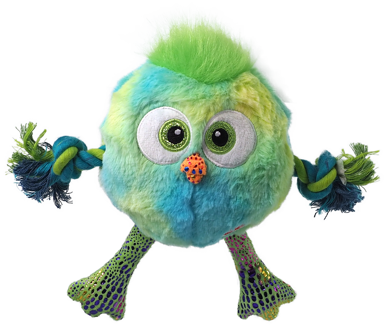 Hračka Dog Fantasy Monsters pískací kuře s provazy 15cm modré