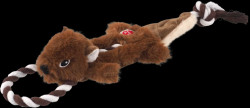 Hračka Dog Fantasy Skinneeez Veverka s provazem 35 cm