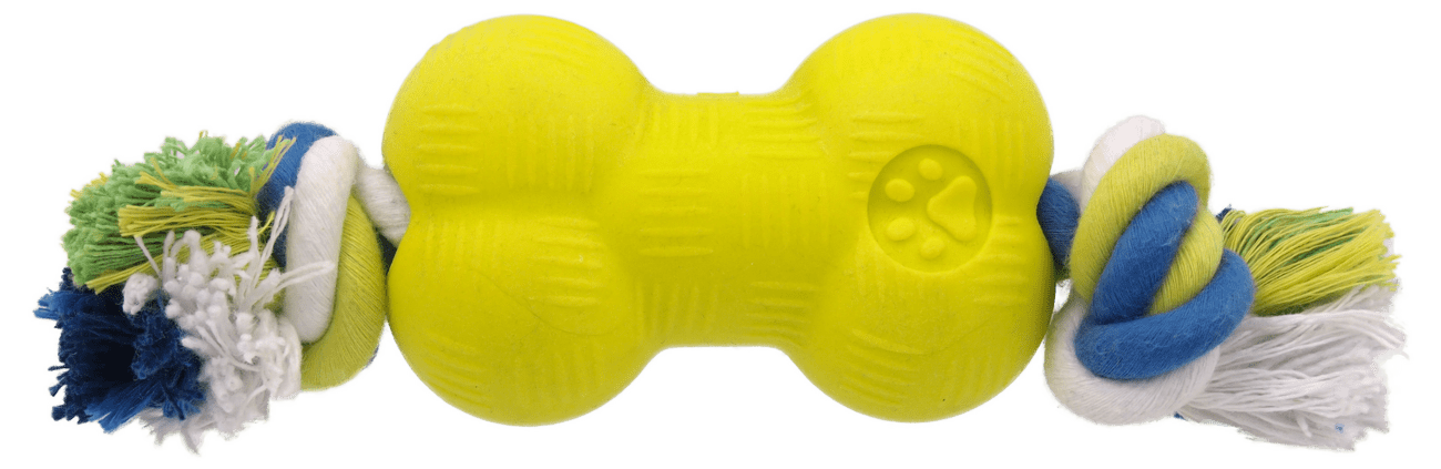 Hračka Dog Fantasy Strong Foamed kost provazem 8,8cm