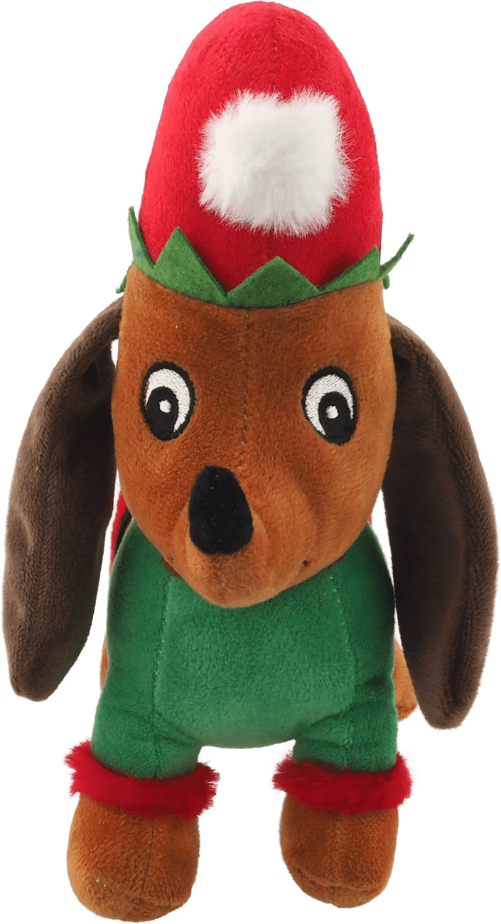 Hračka Dog Fantasy Winter Tale jezevčík pískací 27cm